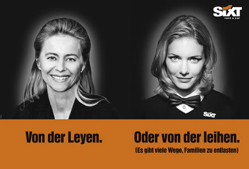 Sixt Werbung von der Layen